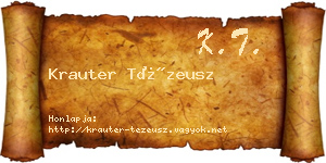 Krauter Tézeusz névjegykártya